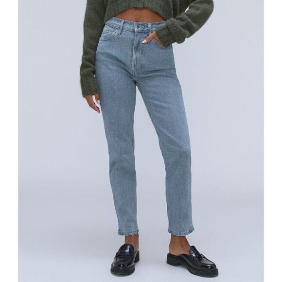 Everlane Denim - Everlane Cheeky Jeans ORIGINAL Straight Leg Womens 30 High Rise Stone Wash Crop